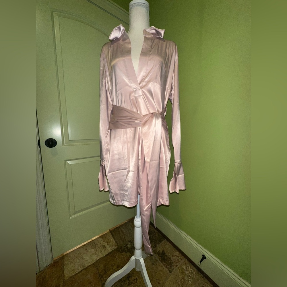 Pink Satin Mini Dress💗